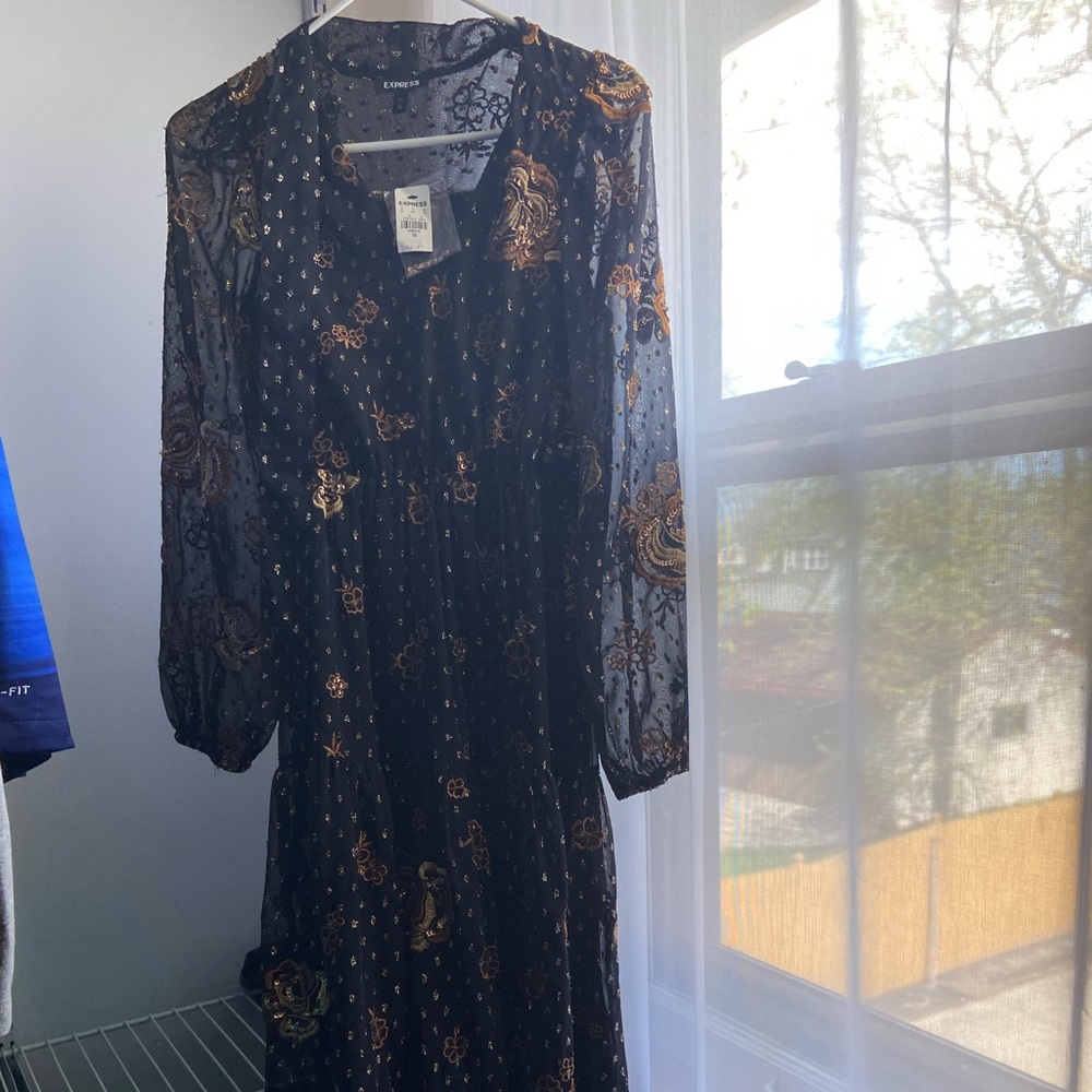Express brand hand beaded dress. Villanelle vibes XS NWT